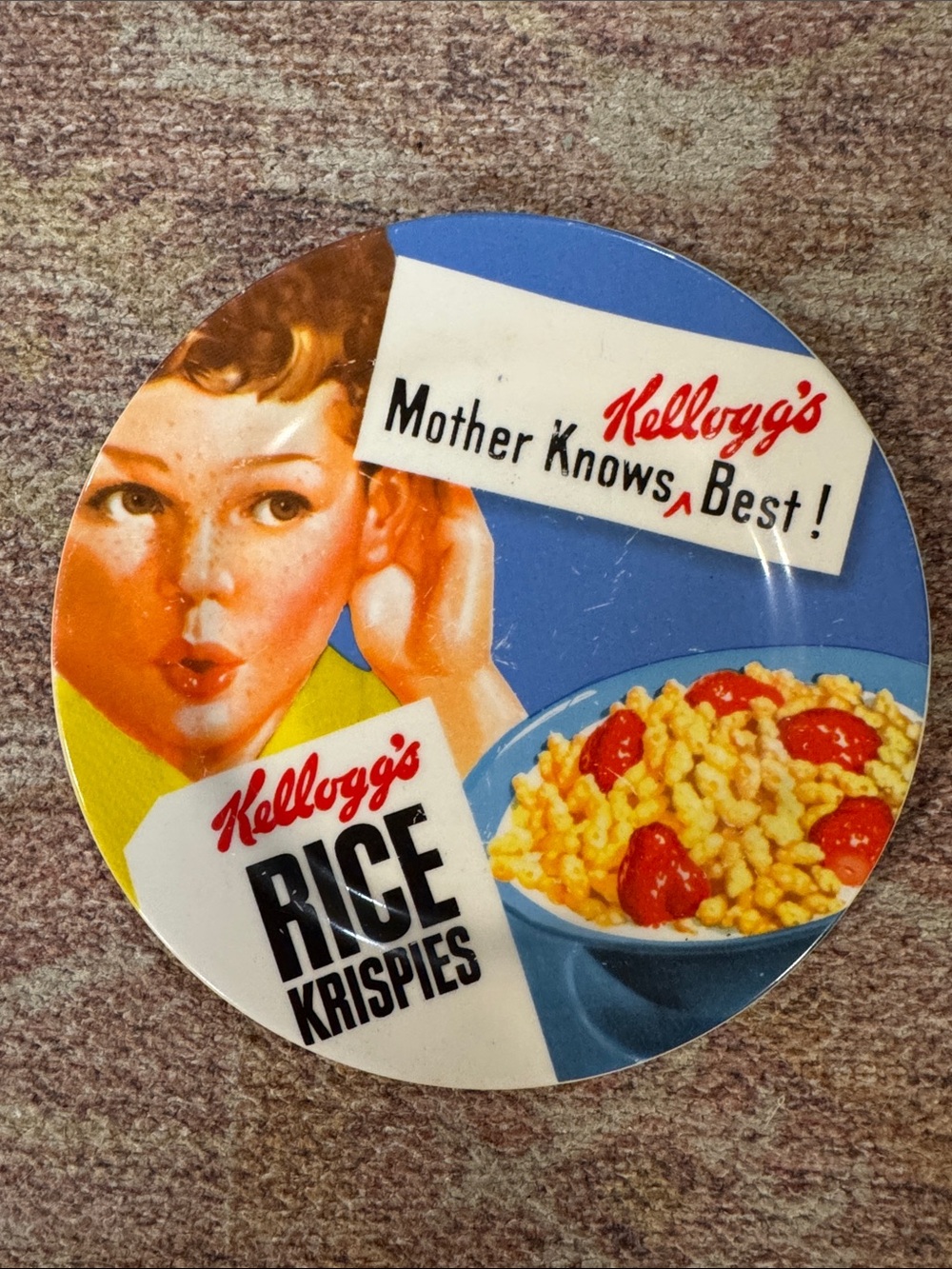 Kellogg's Blue and Yellow Rice Krispies Decorative Plate